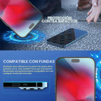 ImpactStrong 3-Pack Protector de Pantalla de Vidrio Templado a prueba de golpes para iPhone 15 Pro [Marco de Instalación Fácil] [Sin Burbujas] [9H de Dureza] [Cobertura Total] Amigable con funda, 6.1 Pulgadas