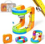 Juego de tren eléctrico para niños, 22 piezas de juguete de pista de carreras 3D, juguete de tren de viaje portátil con bolsa de viaje, juguete STEM para niños y niñas de 3, 4, 5, 6, 7, 8 años