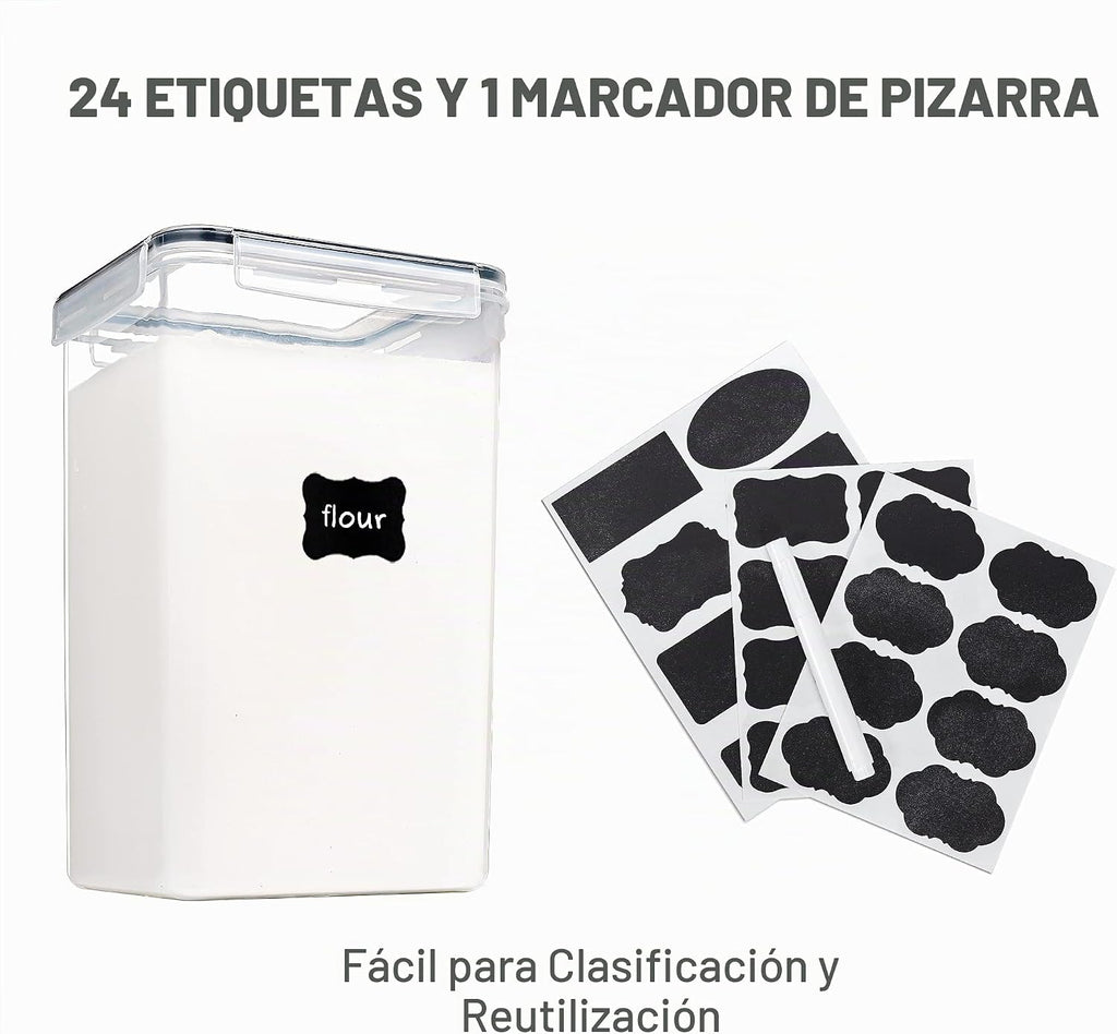 PANTRYSTAR - Recipientes grandes de almacenamiento de alimentos con tapas herméticas de 6.5 litros/5.9 cuartos de galón, para harina, azúcar, suministro para hornear y almacenamiento de alimentos