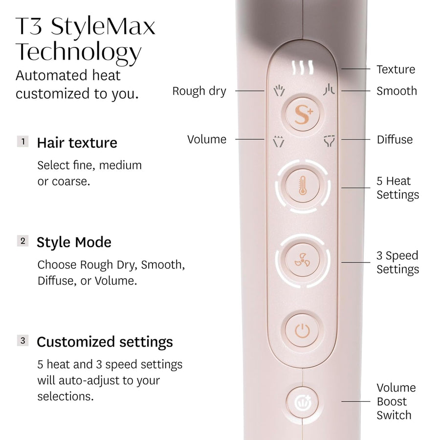 T3 Featherweight StyleMax - Secador de pelo iónico profesional con...