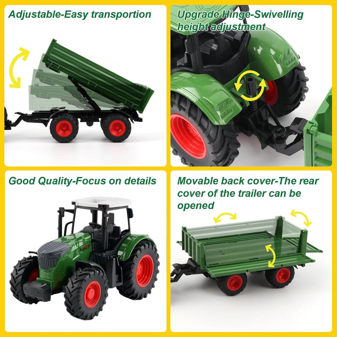 Farm Toys - Tractor con remolque juego de tractor de 165