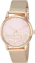 Nine West Reloj de Mujer con Esfera Floral y Brazalete de Malla