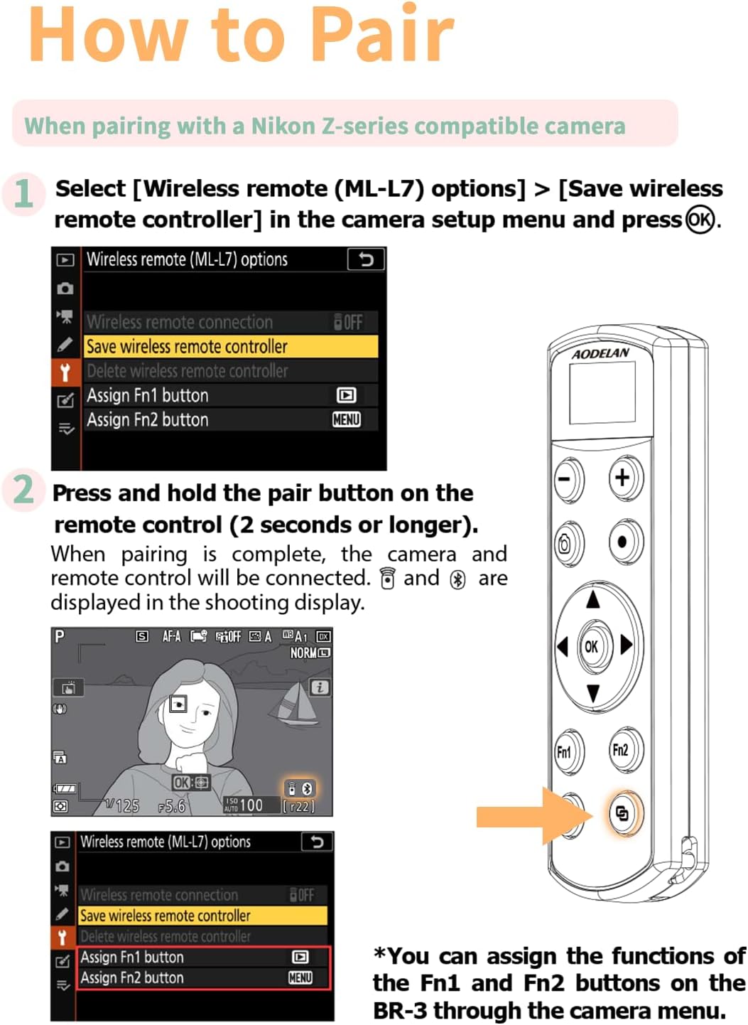 para cámara recargable inalámbrica Nikon con control remoto