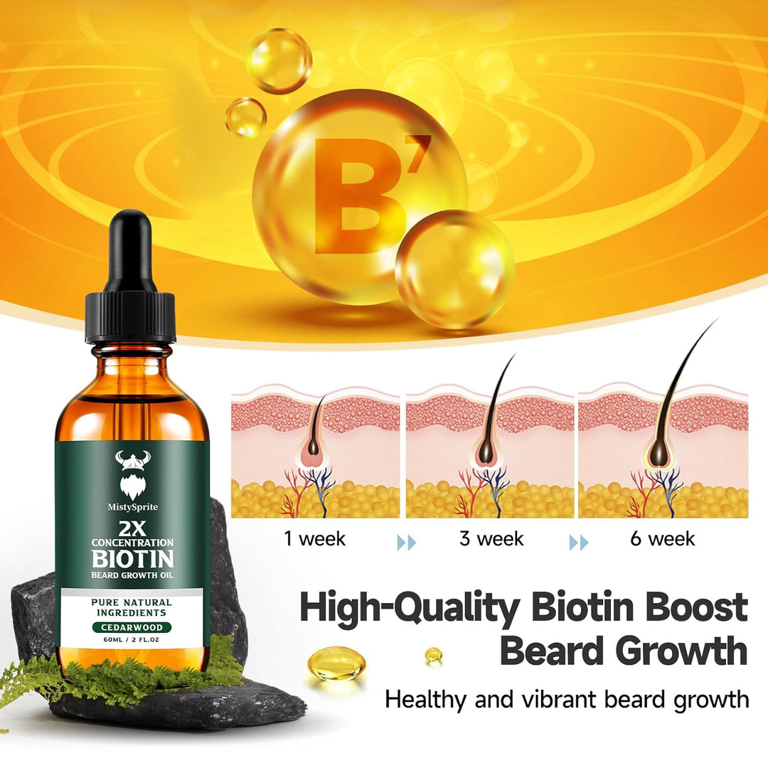 Aceite para el crecimiento de la barba, aceite de biotina para barb...