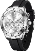 OLEVS Relojes para hombres con correa negra, Reloj cronógrafo profesional para hombres