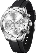 OLEVS Relojes para hombres con correa negra, Reloj cronógrafo profesional para hombres