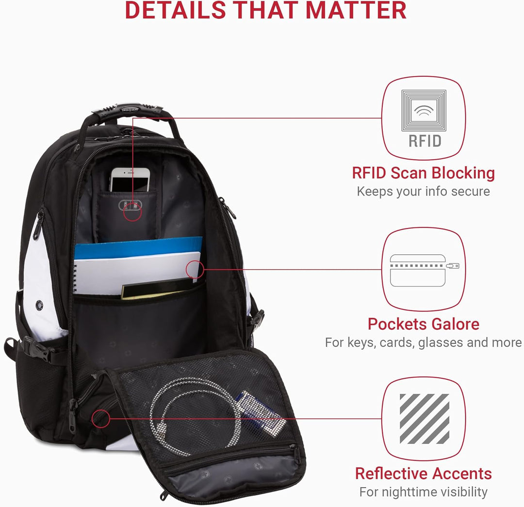 SwissGear 1900 Scansmart TSA - Mochila para portátil de 17 pulgadas...