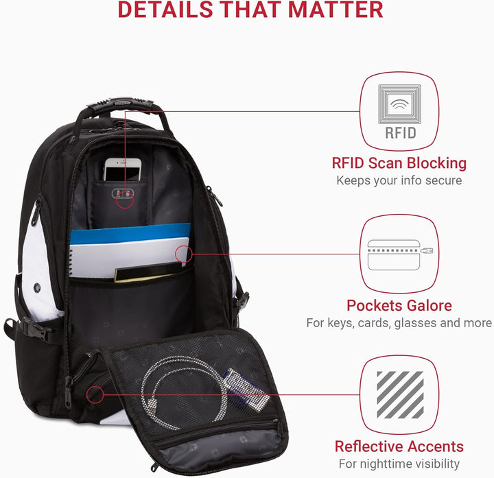 SwissGear 1900 Scansmart TSA - Mochila para portátil de 17 pulgadas...