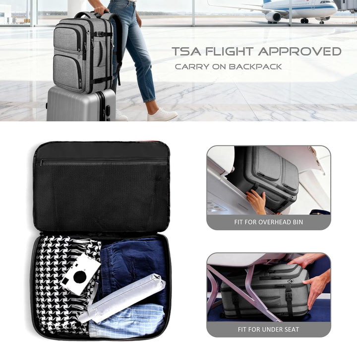 Fxcelets Mochila de viaje, aprobada por aerolíneas, mochila de tran...