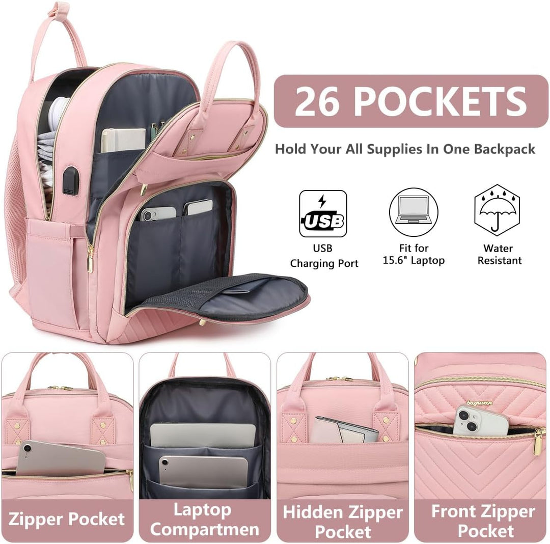 bagswan Mochila para Laptop para Mujeres Bolsa, 15,6 pulg.