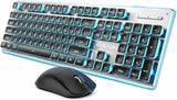 SEUNKWANG EWEADN V3 Combo de Teclado y Mouse Inalámbrico con Retroi...
