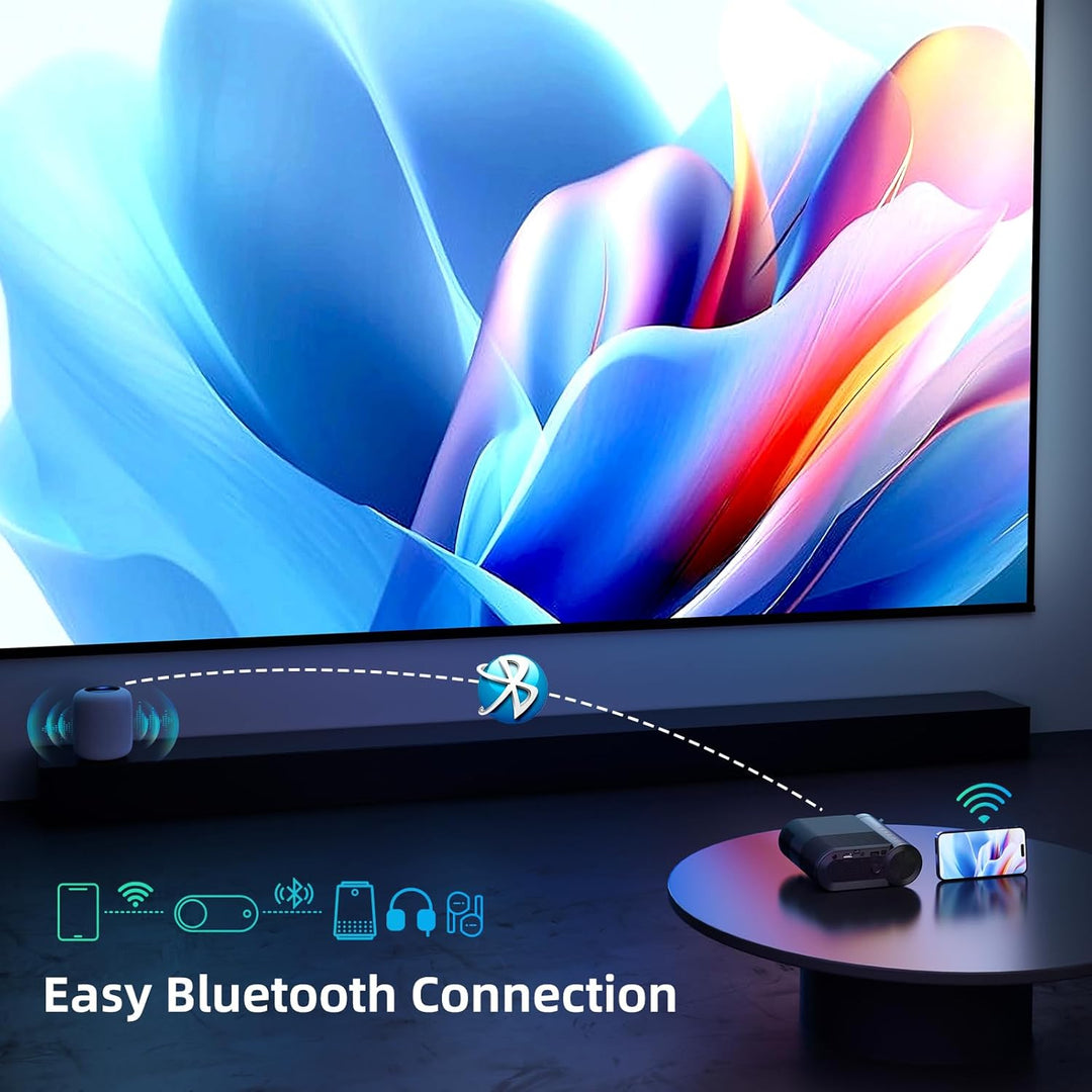 vamvo Proyector portátil WiFi Videoproyector 1080P 200" Proyect...
