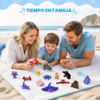 Calendario de Adviento de animales oceánicos impresos en 3D, 24 figuras articuladas de criaturas marinas para ansiedad, cuenta regresiva de Navidad, regalos flexibles para adolescentes y niños