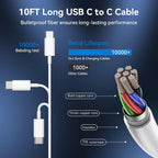 Cable USB C de carga rápida para iPhone 18 17 16 Pro Max de 10 pies de