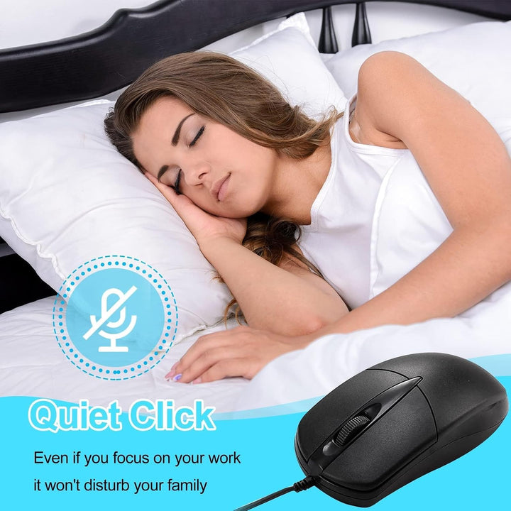 SUNYIWJIE 60 unidades de mouse USB con cable negro para computadora...