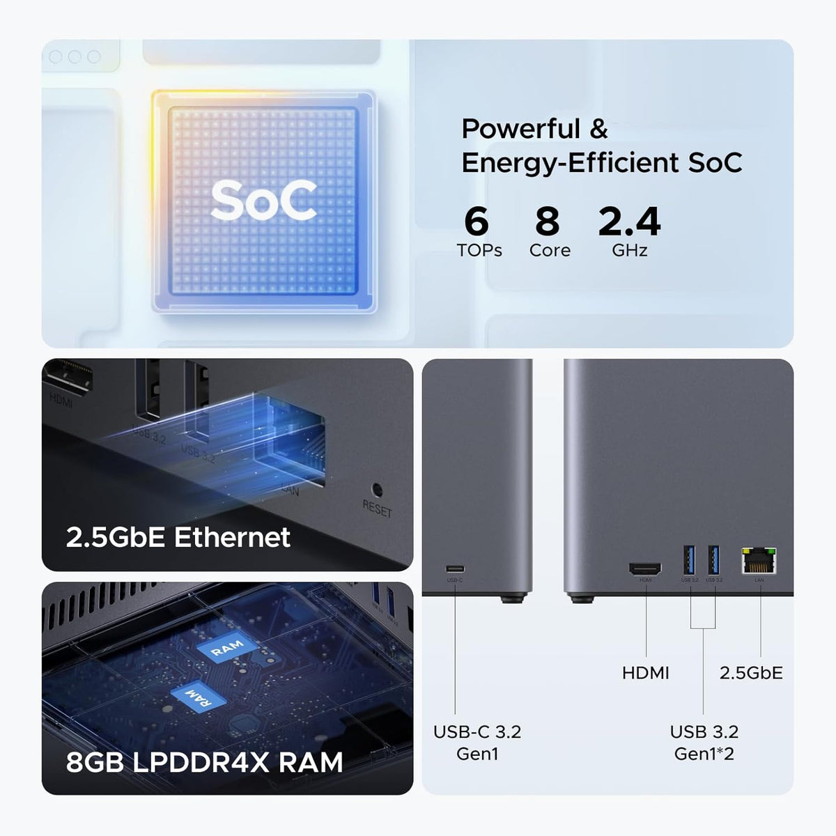 UGREEN NAS DH4300 Plus NASync de escritorio de 4 bahías, capacidad...