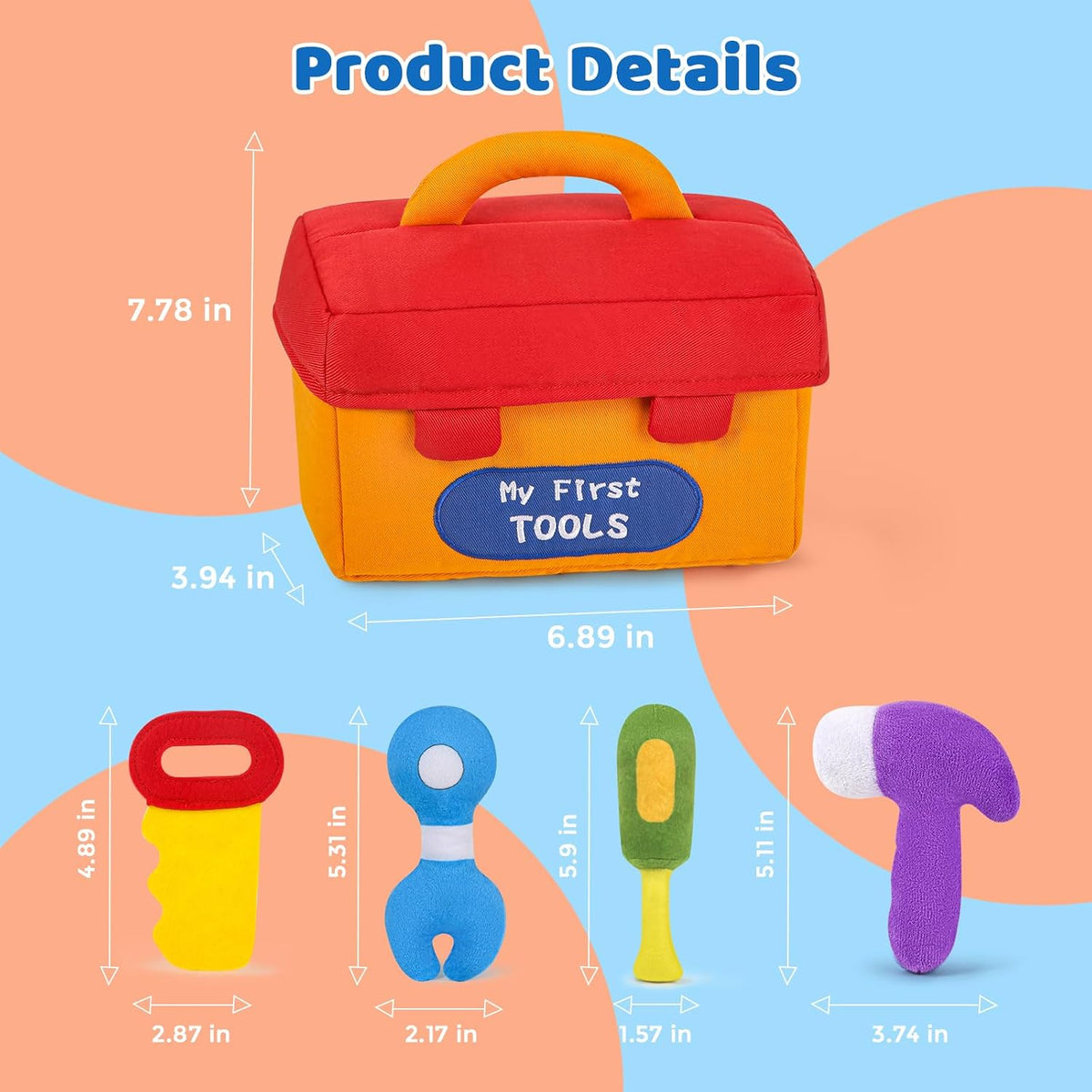 My First Tools Box, herramientas sensoriales suaves para juguetes de bebé