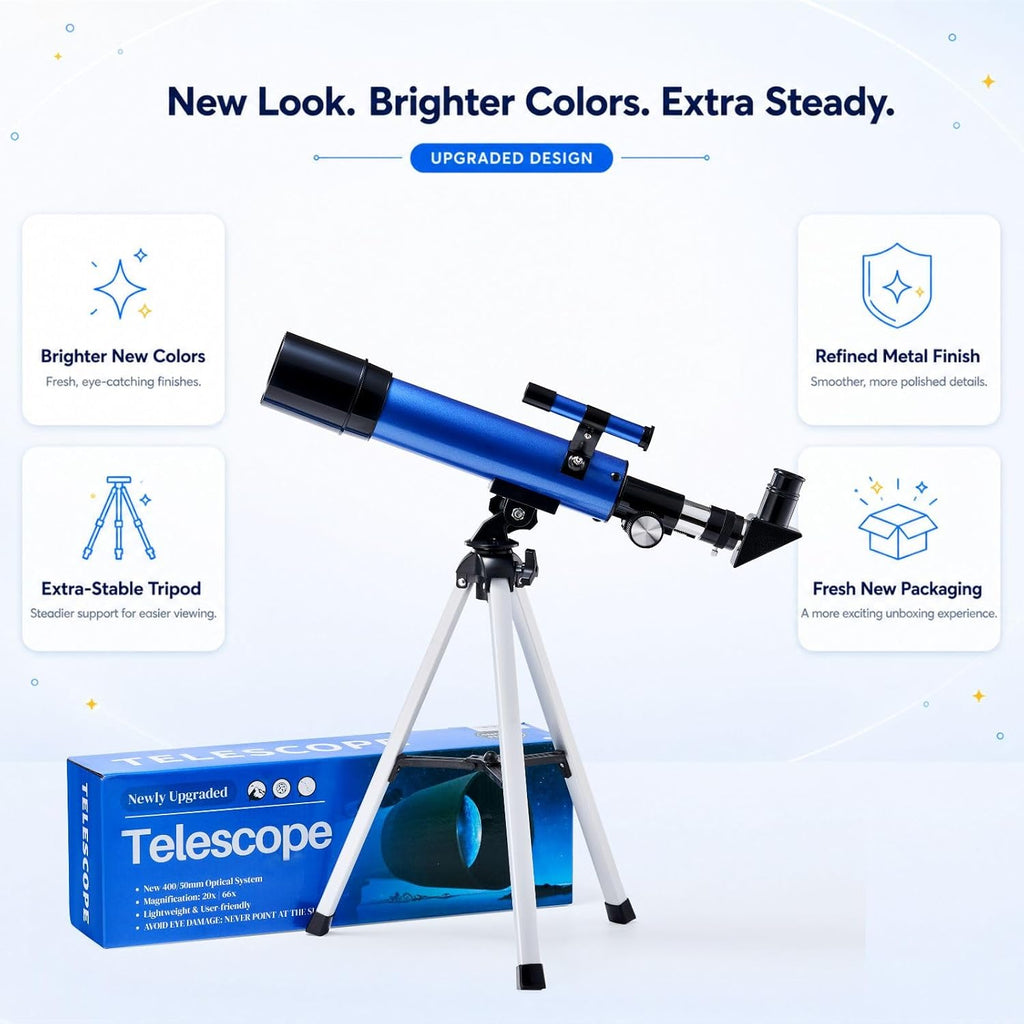 Telescopio Sobrzy para niños de 8 a 12 años, 100 aumentos para