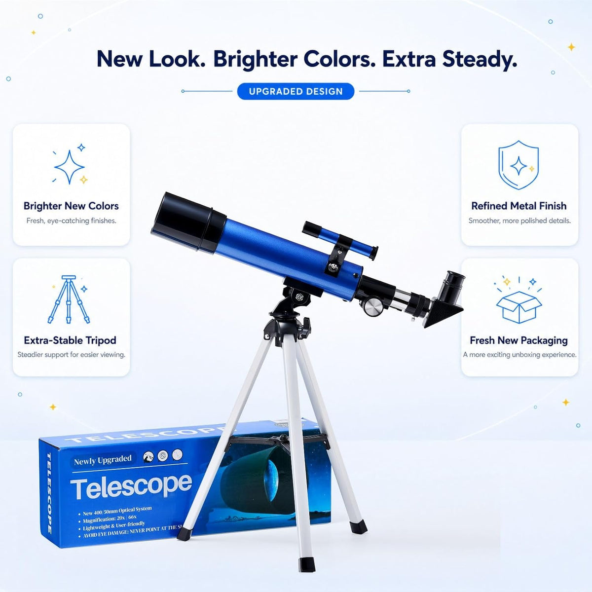 Telescopio Sobrzy para niños de 8 a 12 años, 100 aumentos para