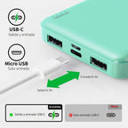 Evopow - Paquete de 2 cargadores portátiles, batería externa de 100, 10000 mAh