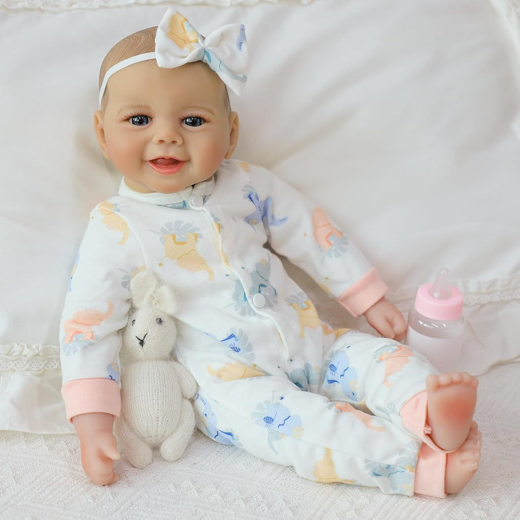 SCOM Muñeca de bebé niña, muñeca de cuerpo suave realista