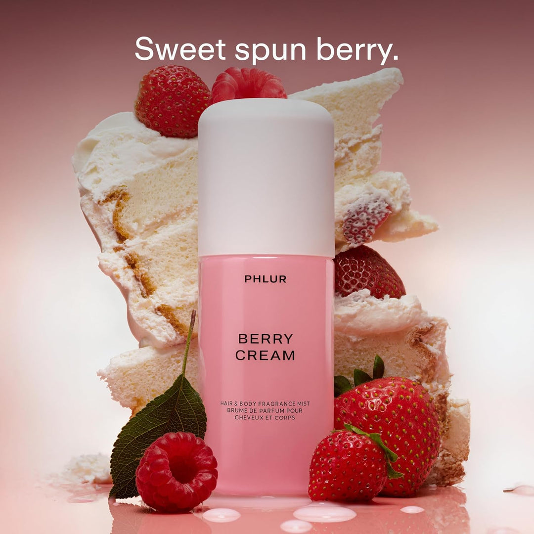 PHLUR Berry Cream Body Mist, 3 onzas líquidas, perfume para cabello...