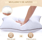 HUXMEYSON - Juego de 4 almohadas tamaño King, juego de almohadas de cama de lujo de hotel con relleno alternativo de plumón para personas que duermen de lado o de espaldas