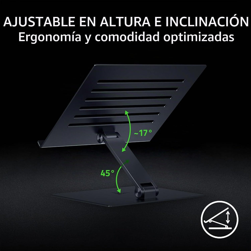 Razer Soporte ajustable para laptop, soporta teléfonos/tabletas de hasta 18