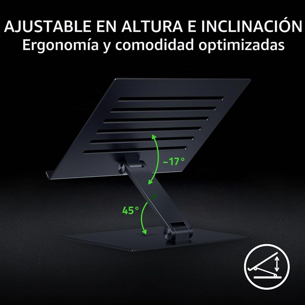 Razer Soporte ajustable para laptop, soporta teléfonos/tabletas de hasta 18