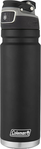 Coleman Autoseal FreeFlow - Botella de agua de acero inoxidable, color negro, 24 onzas