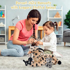 Animal de Peluche Cheetah con 4 crías para Niña, Peluche de Leopardo Para Abrazar