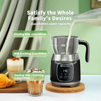 Maestri House Espumador de Leche, Temperatura Variable y Grosor de Espuma DualFro 600 Espumador de Leche Vaporizador, Calentador de Leche con Control Táctil Inteligente de 21OZ, Apto para Lavavajillas