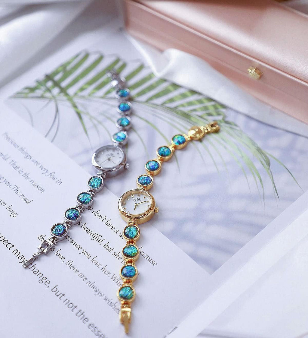 ADSBIAOYE Relojes de mujer de lujo vintage con cristales y diamantes, reloj de pulsera para damas, reloj de moda de vestir, reloj de cuarzo de pulsera, acero inoxidable, resistente al agua, reloj de