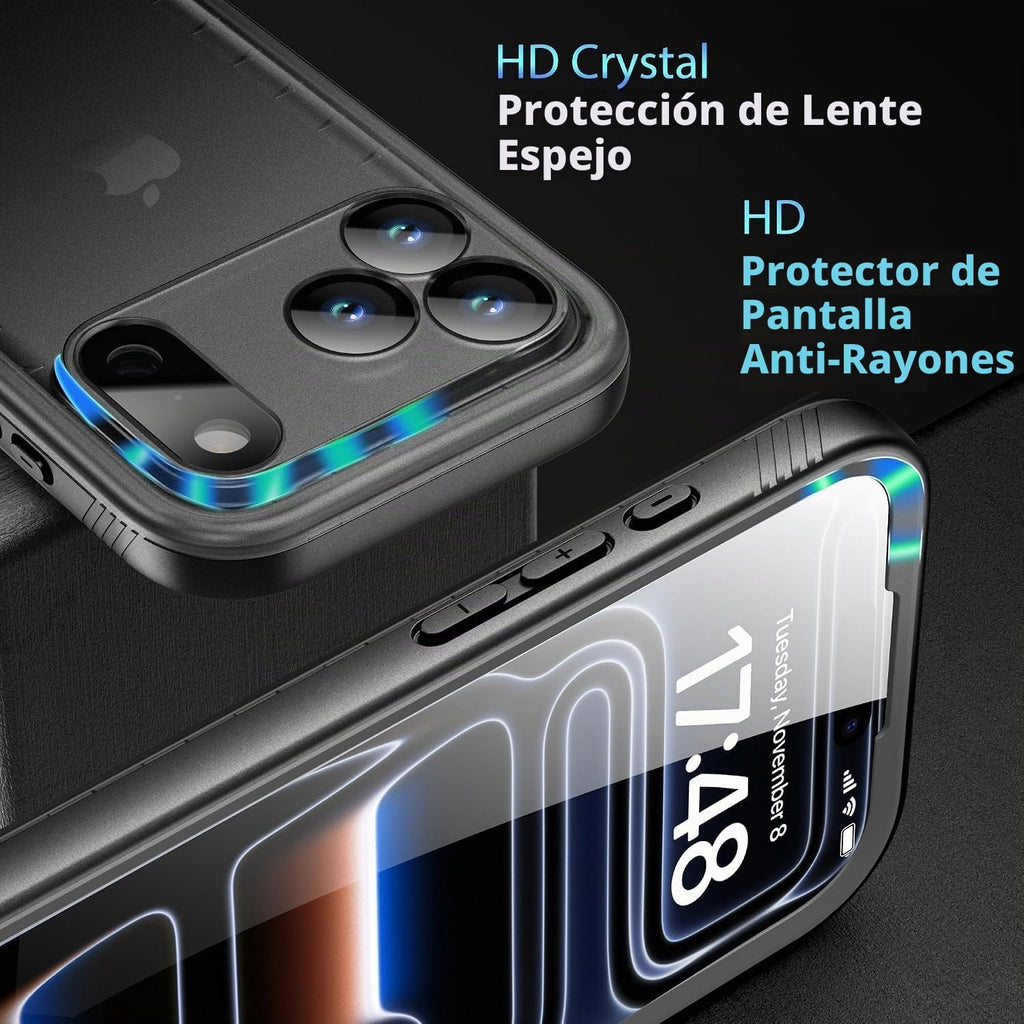 SPORTLINK - Funda impermeable para iPhone 18 Pro, 17 Pro, color negro