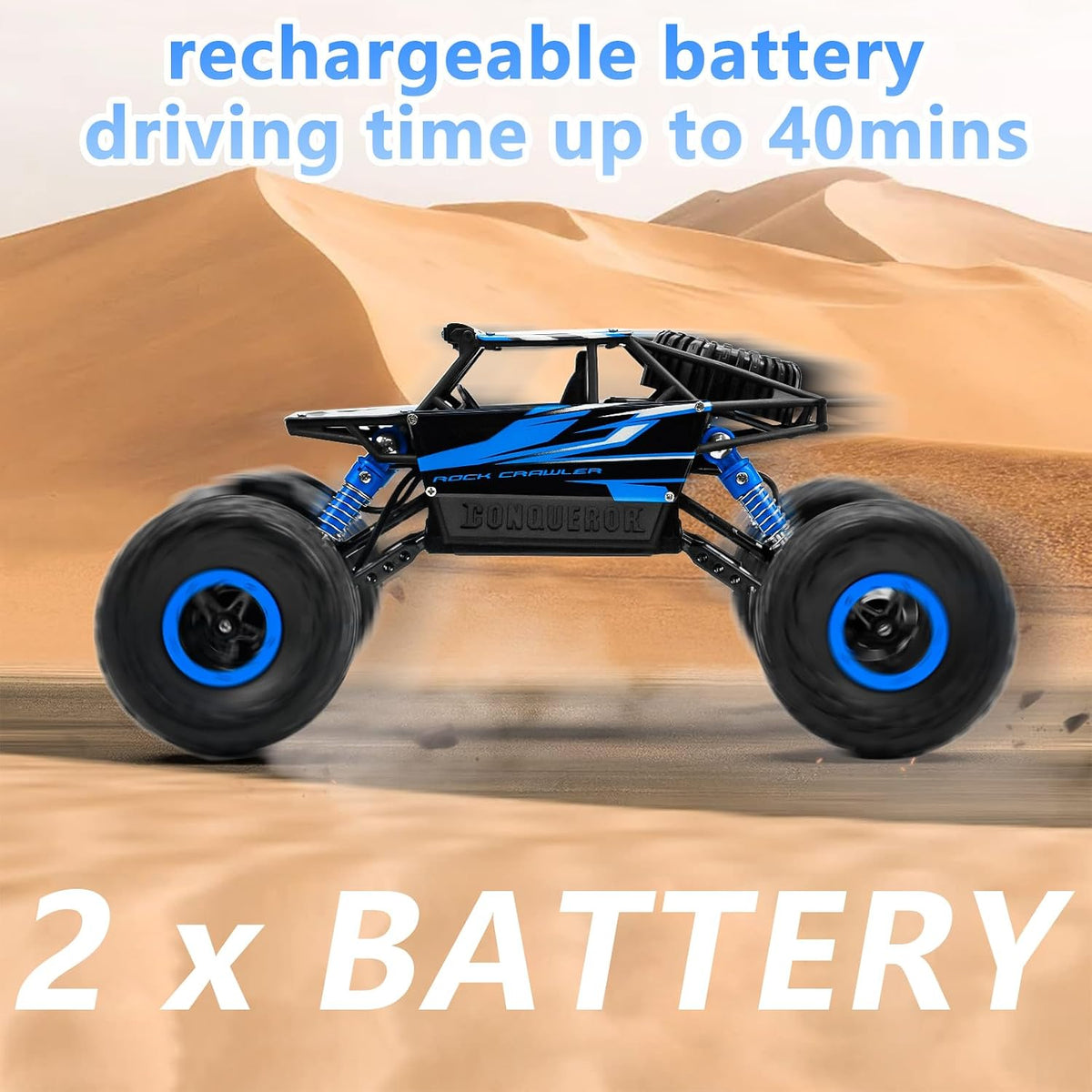 Coche RC Rock Crawler Cheerwing, escala 1:18, control remoto 2.4 GHz, camión monstruo 4x4 todoterreno, Azul