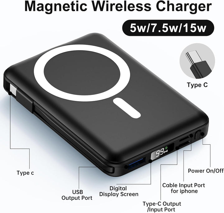 para Cargador Portátil Magsafe - Batería de 10000mAh para Magsafe c...