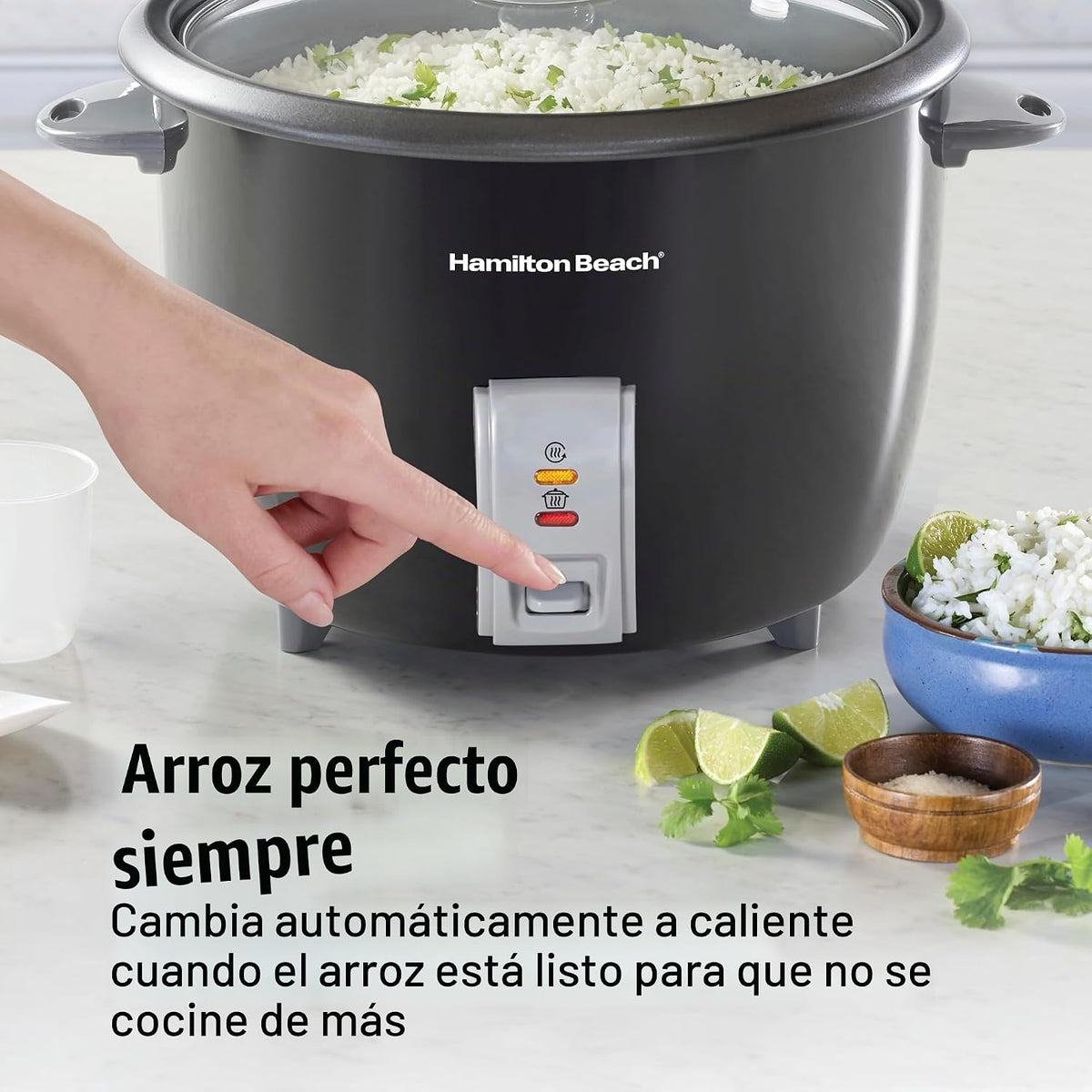 Hamilton Beach Olla arrocera y vaporera de alimentos, 30 tazas cocidas, 15
