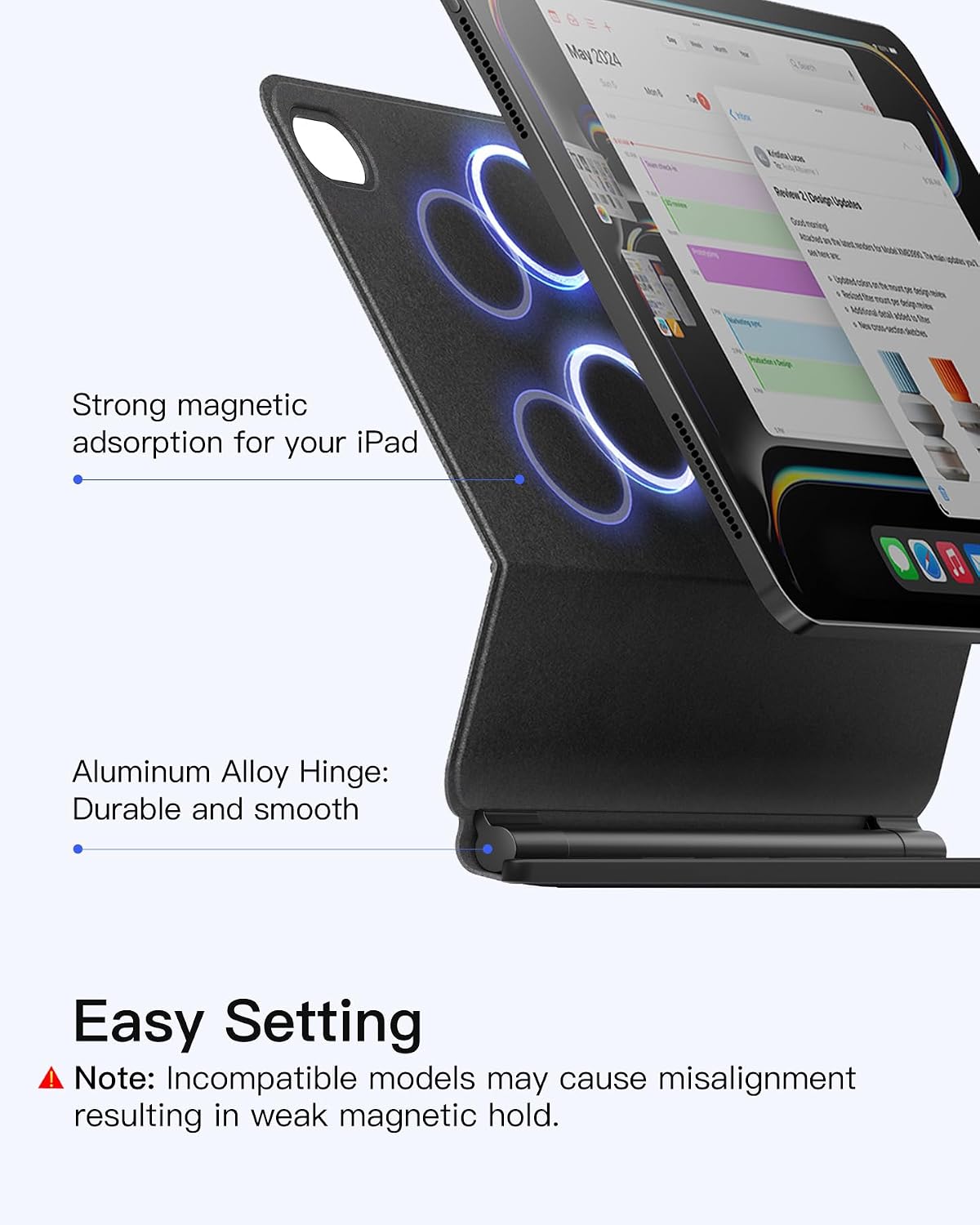 Inateck Funda para iPad (A16) 11ª/10ª con teclado, voladizo flotante