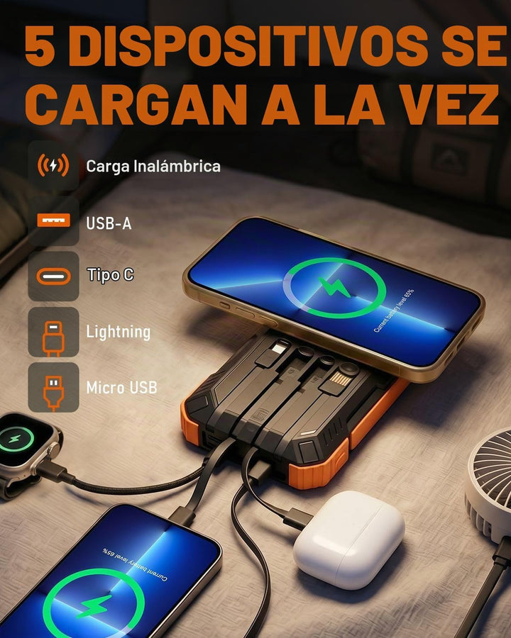 Cargador solar Banco de energía - 49800mAh QC3.0 Cargador portátil...