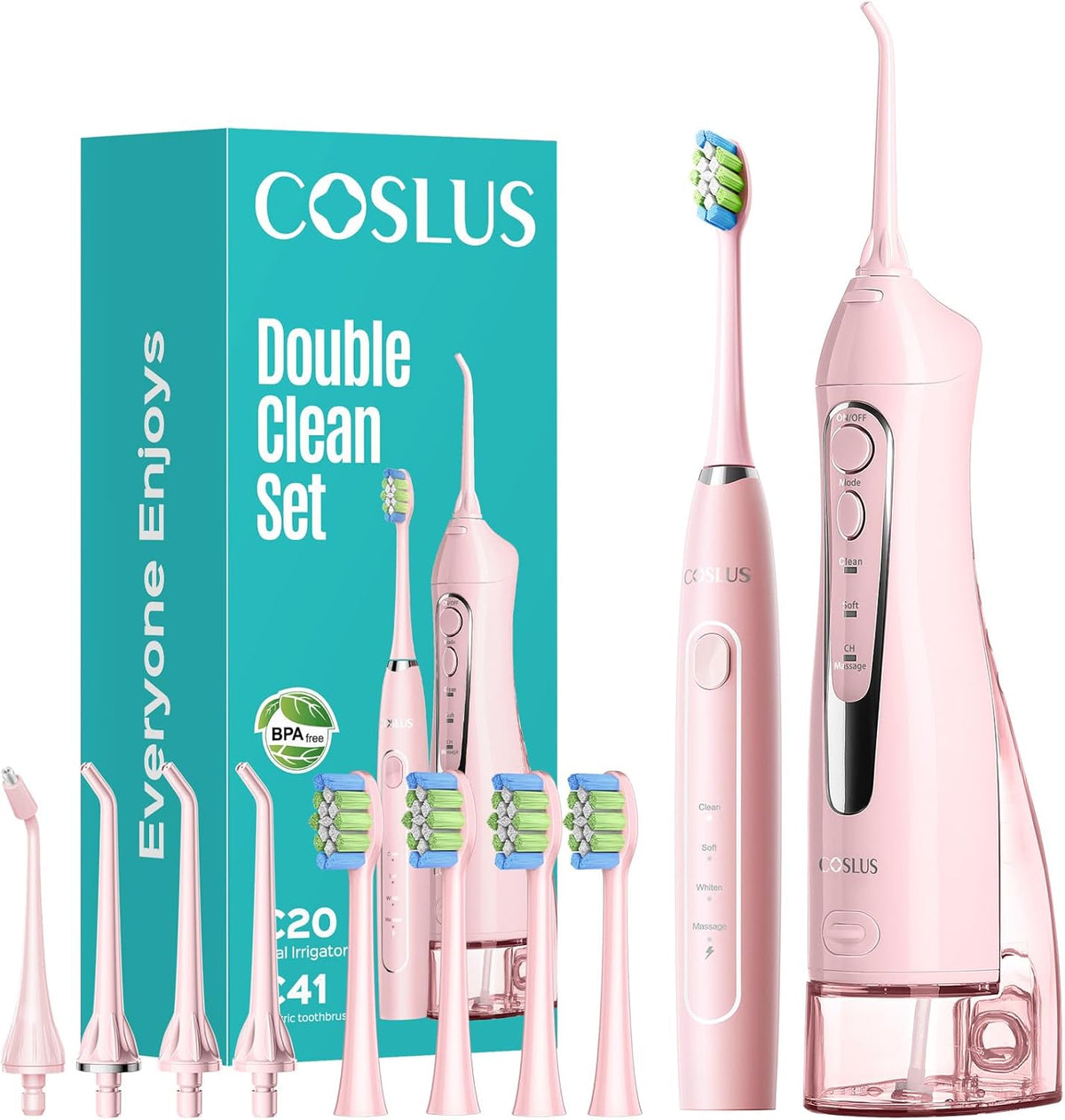 COSLUS C20C41 Cepillo de dientes eléctrico con hilo dental de agua,...