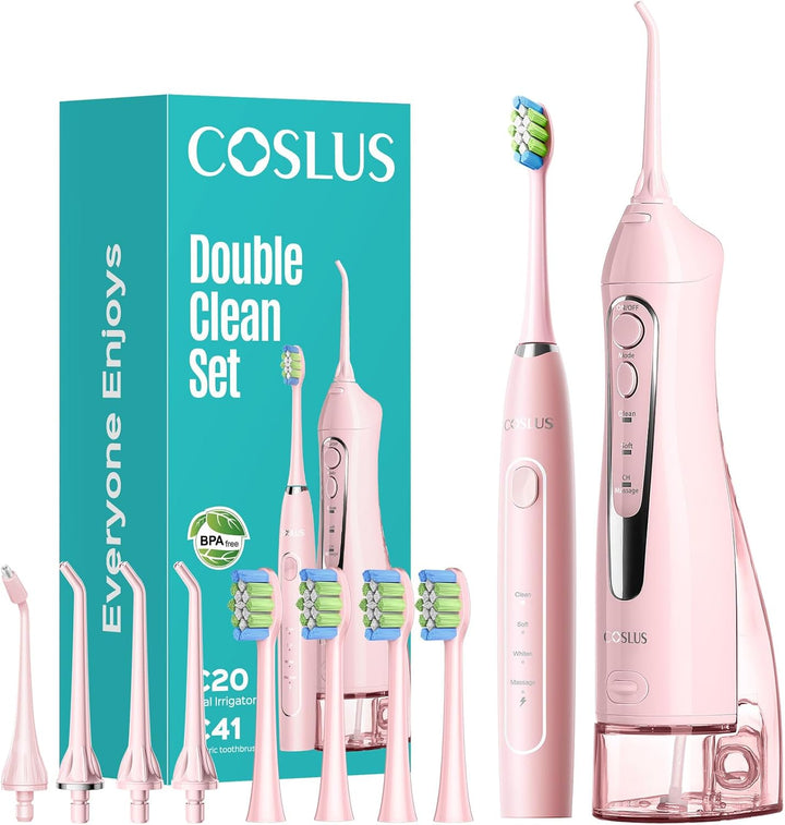 COSLUS C20C41 Cepillo de dientes eléctrico con hilo dental de agua,...