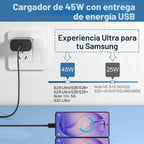 Cargador súper rápido USB C de 45 W, cargador tipo C de carga rápida con