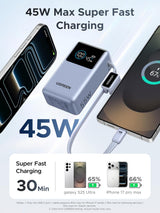 UGREEN Nexode Pro Power Bank 10,000mAh 45W, cargador portátil compa...