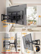 Perlegear Soporte de pared para TV de movimiento completo para televisores