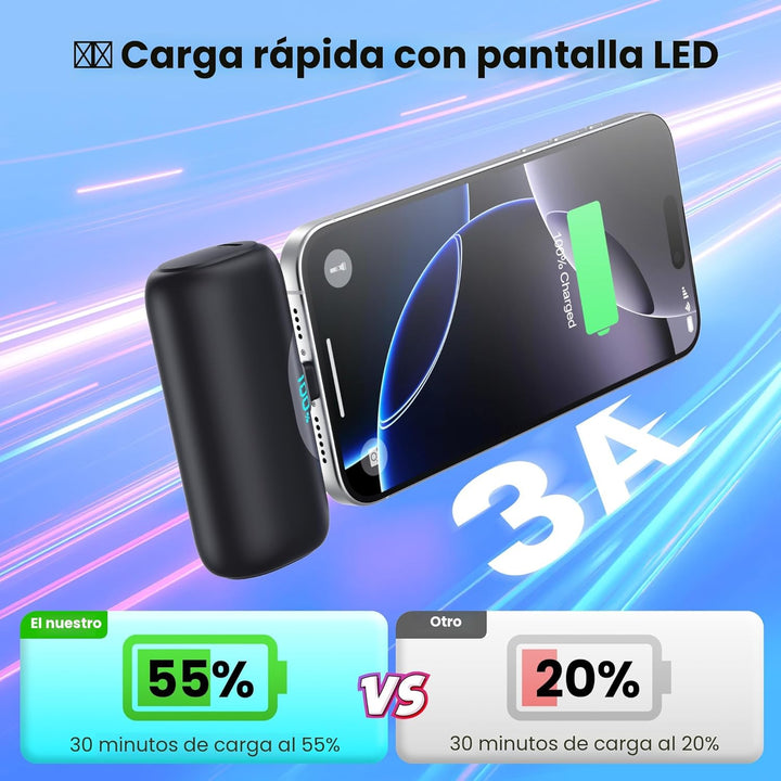 Mini cargador portátil para iPhone 17\/16\/15, cargador de batería...