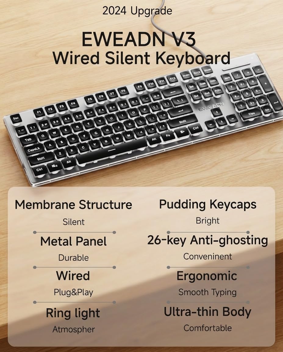 SEUNKWANG EWEADN GX710S - Teclados retroiluminados para computadora...