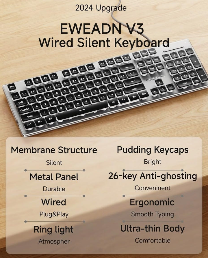 SEUNKWANG EWEADN GX710S - Teclados retroiluminados para computadora...