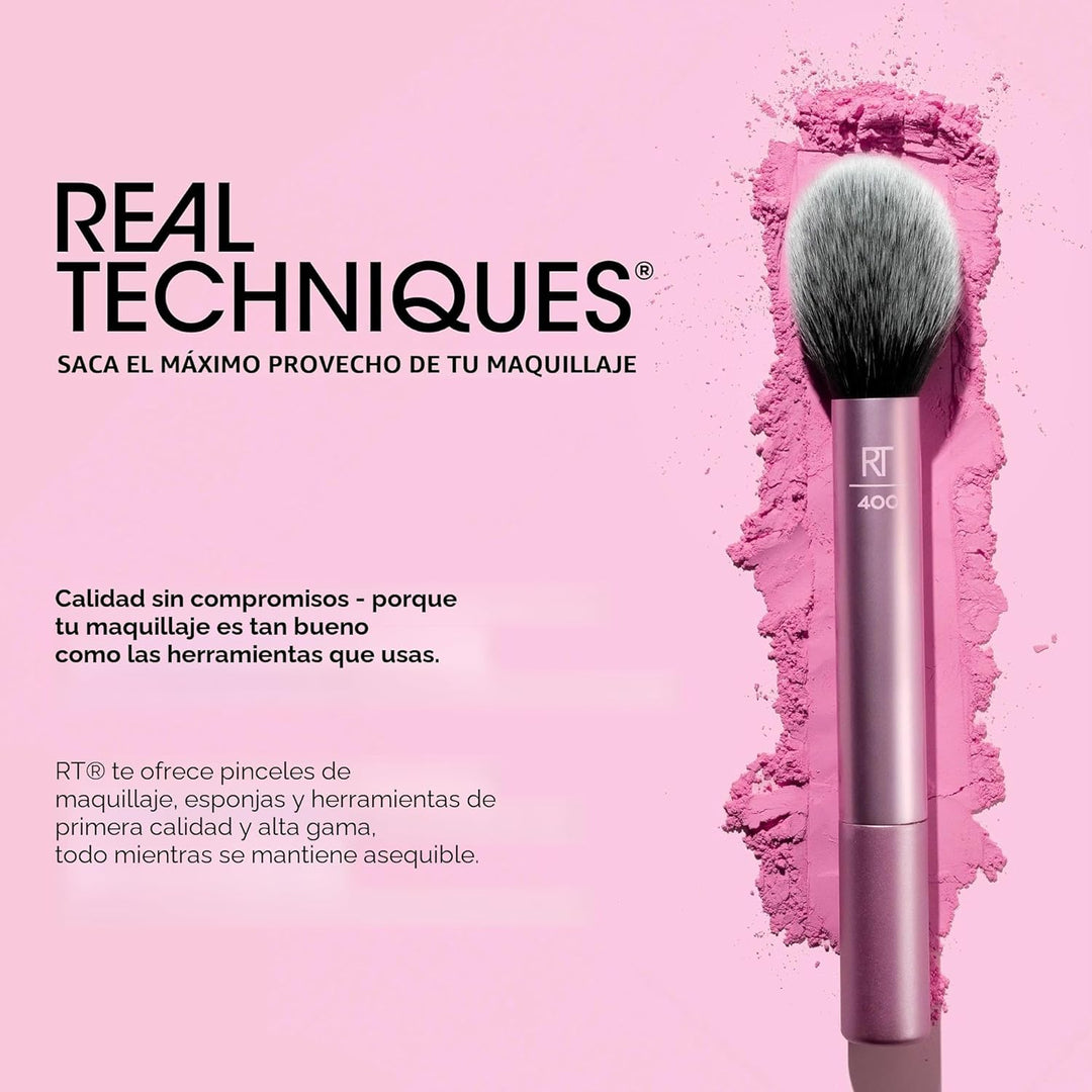 Real Techniques Juego de 4 brochas de maquillaje para base facial,...