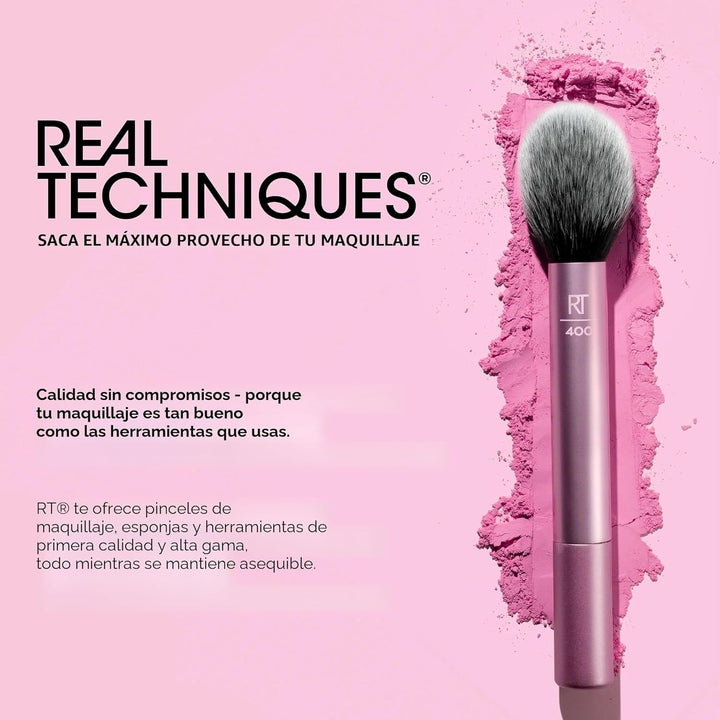 Real Techniques Juego de 4 brochas de maquillaje para base facial,...