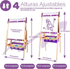 Joyooss Caballete artístico para niños, caballete de madera ajustable para niños pequeños, pizarra blanca y pizarra de tiza para niños, caballete de arte para niños de 2 a 4 años, 4 a 8, 9 a 12 años, caballetes de dibujo
